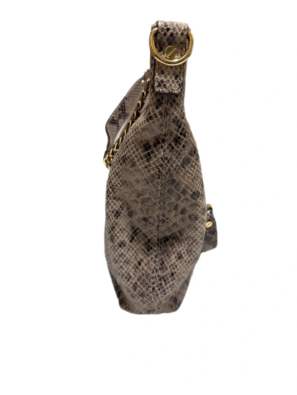 Michael Kors ID Chain Python Embossed 2007 Leather Hobo Vintage Y2K Excellent